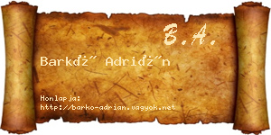 Barkó Adrián névjegykártya