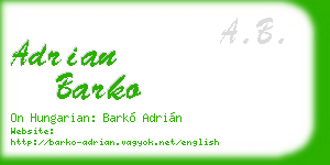 adrian barko business card